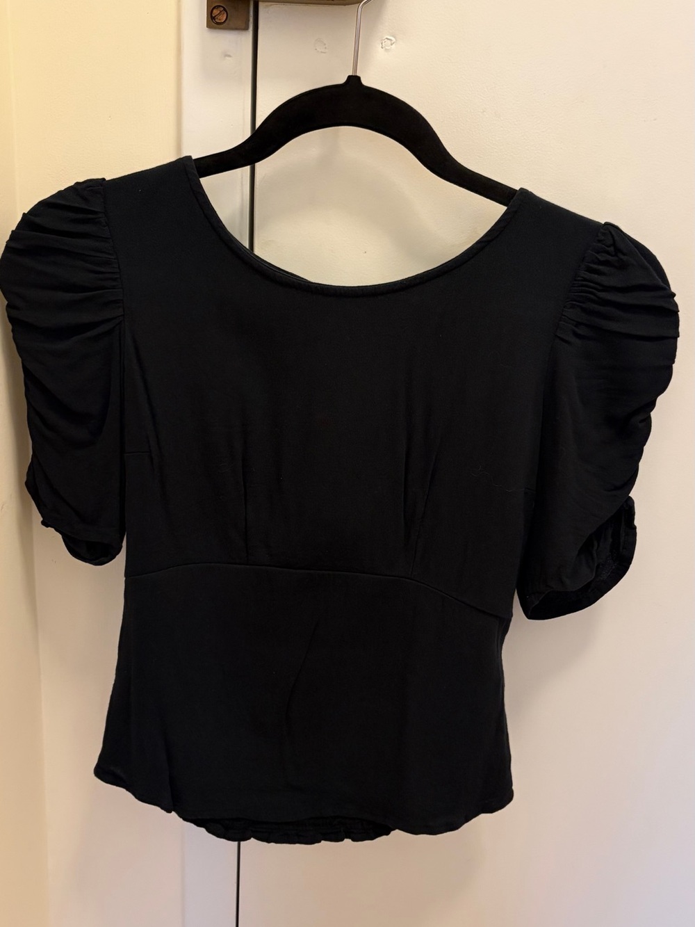 Abercrombie & Fitch Black Puff Sleeve Top